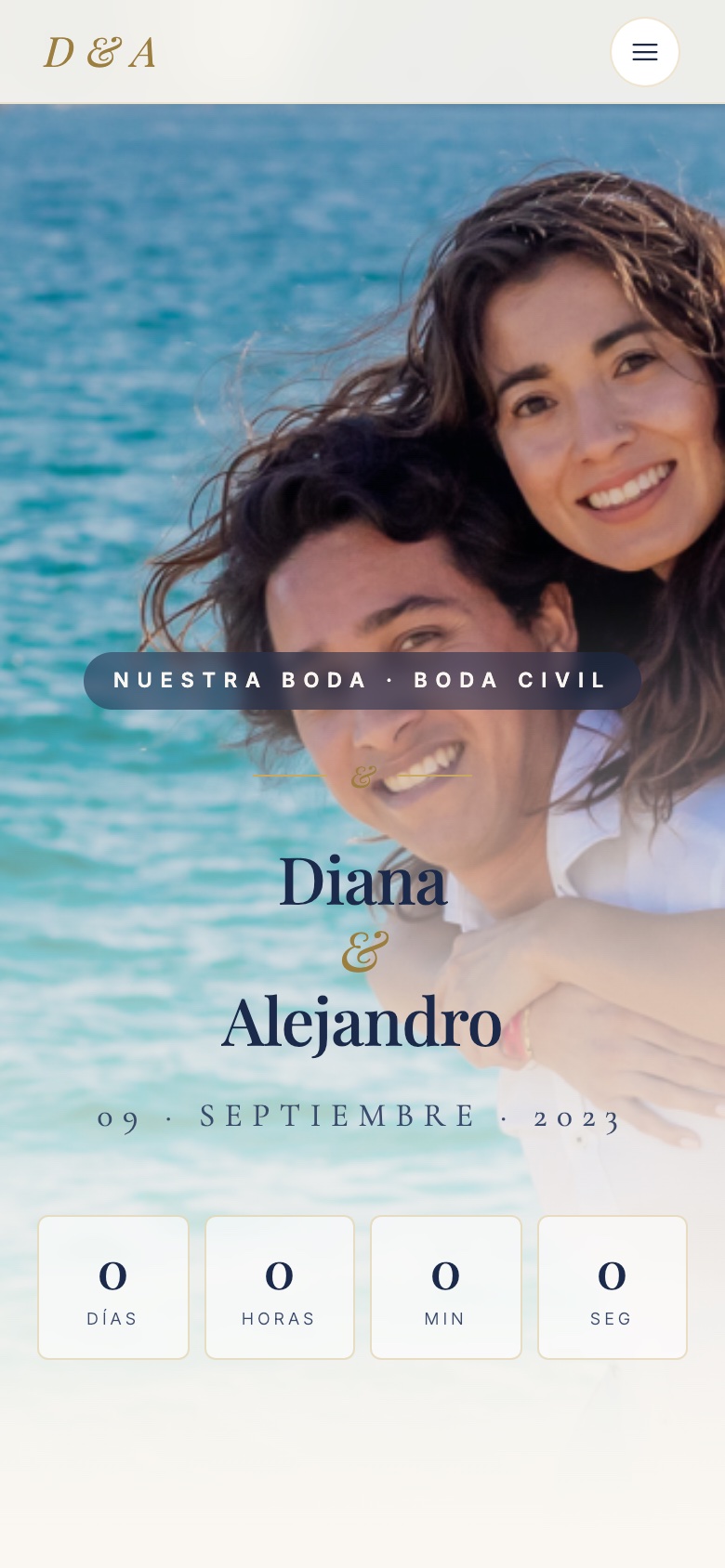 Vista previa de invitación digital